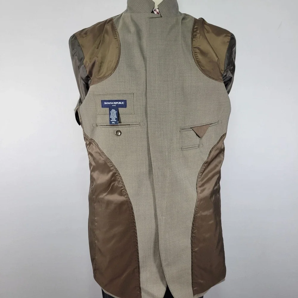 Banana‎ Republic Men's Sport Coat Jacket Two Button Olive Brown Light Weight 44L